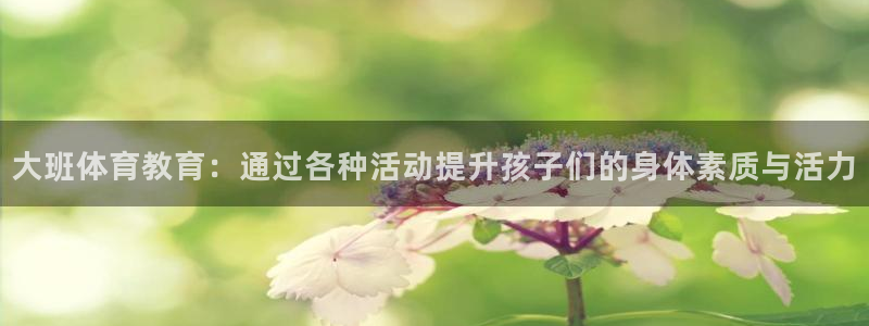 风速体育官网：大班体育教育：通过各种活动提升孩子们的身体素质与活力